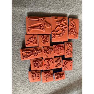 Disney Aladdin Rubber Stamp Set - 16 Pcs Genie Princess Jasmine & More